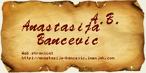 Anastasija Bančević vizit kartica